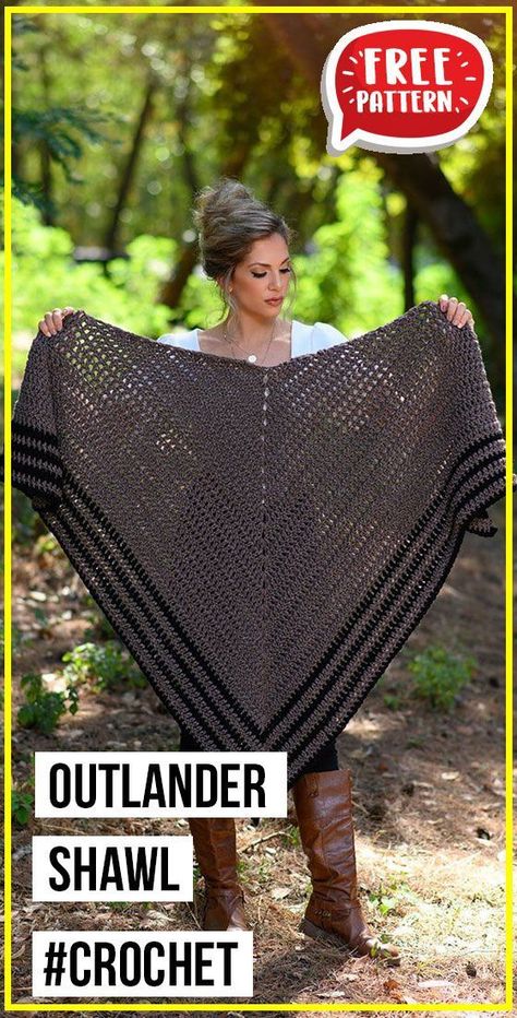 Outlander Shawl, Outlander Knitting Patterns, Crochet Shaw, Crochet Prayer Shawls, Outlander Knitting, Crochet Shawl Patterns, Crochet Shawl Free, Crochet Wrap Pattern, Crochet Cape