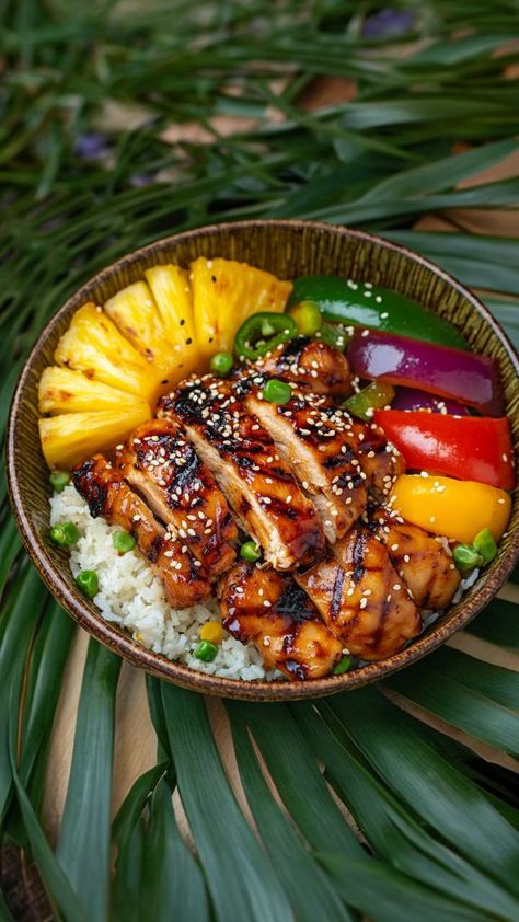 Hawaiian Style Teriyaki Chicken Hawian Food, Hawaiian Teriyaki Chicken, Hawaiian Luau Food, Hawaii Dinner, Tropical Recipes, Ayam Teriyaki, Island Kitchens, Good Food Recipes, Island Recipes