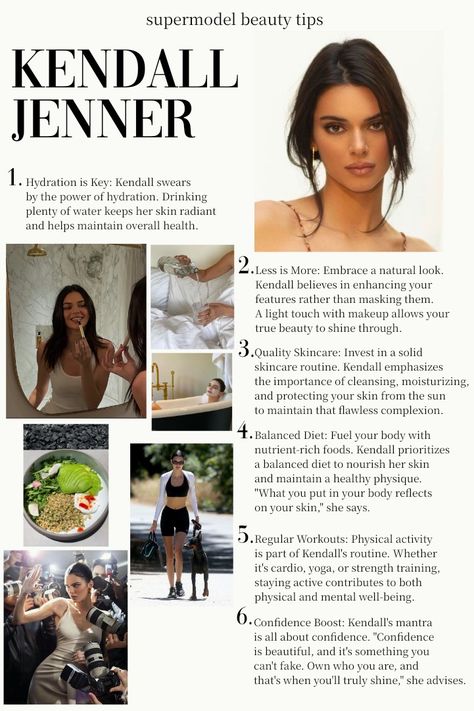 Kendall jenner, model, model tips, beauty tips, glow up, it girl, how to glow up, how to be the it girl, model secret, work out, Kendall Jenner workout, Kendall Jenner diet, skin care Model Beauty Secrets, Stile Kendall Jenner, Vogue Beauty Secrets, Model Tips, Mode Tips, Beauty Routine Tips, Vogue Beauty, Gisele Bundchen, Healthy Lifestyle Inspiration