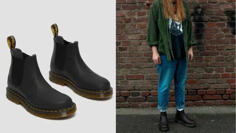 Dm Chelsea Boots Outfit, Styling Dr Martens Chelsea Boots, Chelsea Doc Martins Outfits, Chelsea Boots Outfit Doc Martens, Dr Martens 2976 Chelsea Boots Outfit, Black Dr Martin Boots Outfit, Doc Martens Embury Outfits, How To Style Doc Martens Chelsea Boots, Doc Martin Chealse Boot Outfit Women