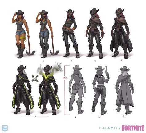 ArtStation - Random Fortnite Concepts, Drew Hill Calamity Fortnite, Fortnite Concept, Fortnite Character, Manga Inspiration, Western Wild, Portfolio Project, Hero World, Skin Design, Fandom Games