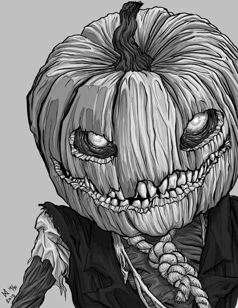 Scary Pumpkin Tattoo, Scarecrow Drawing, Scarecrow Art, Creepy Artwork, Creepy Sketches, Holiday Drawing, Steampunk Drawing, Espresso X Madeleine, Pumpkin Sketch