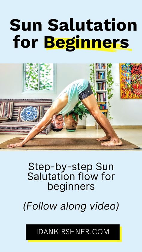 Sun Salutations Yoga, Sun Salutation Sequence Video, Sun Salutation Sequence For Beginners, Easy Yoga Flow, Sun Salutation Yoga, Yoga For Digestion, Sun Salutation Sequence, 15 Minute Morning Yoga, Yoga Sun Salutation