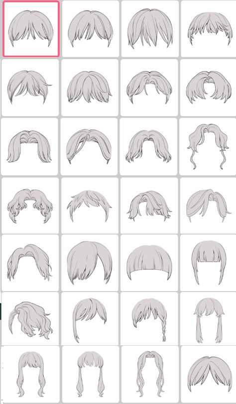 Side Ways Face Drawing Reference, Different Bangs Styles Drawing, Anime Bangs Tutorial, Front Hair Reference Drawing, Cute Hair Styles Drawing, Drawn Hair Reference, Drawing Bangs Reference, Webtoon Hairstyles Male, Short Hair With Bangs Drawing Reference