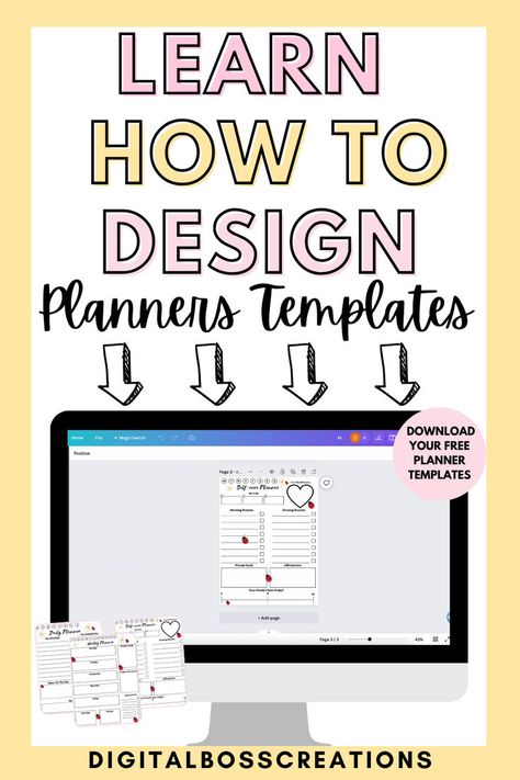 How To Design Your Own Planner Pages Using Canva For Free? Digital Planner How To, Create Digital Planner Canva, How To Create A Planner In Canva, Canva Planner Template Free, How To Create A Planner, How To Create A Digital Planner, Canva Planner Ideas, Design Planner Pages, Create Digital Planner