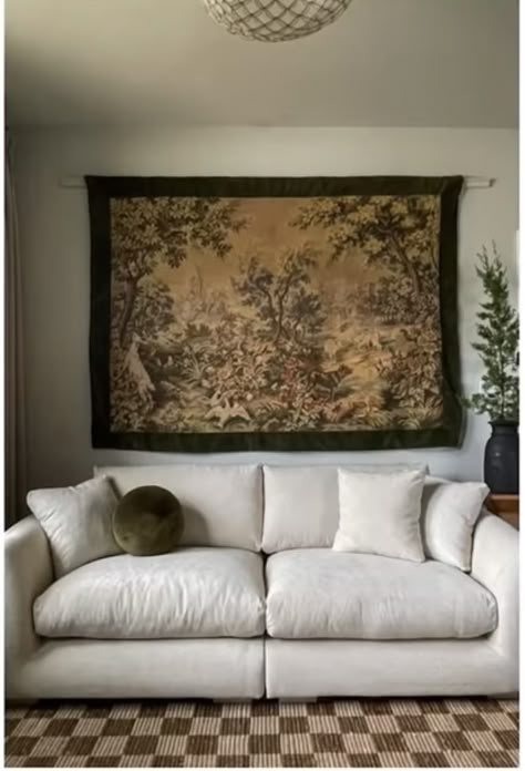 Tapestry Over Couch, Sitting Room, Living Dining Room, Living Rooms, Room Ideas, House Interior, Home And Living, Dining Room, Tapestry