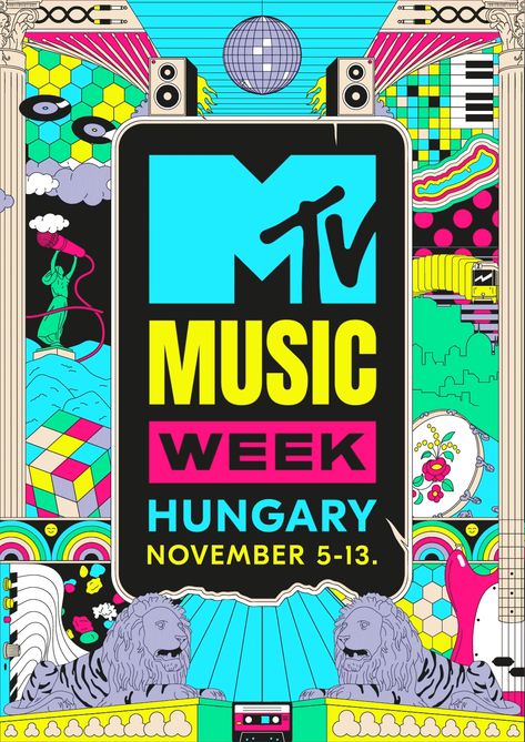 MTV Music Week 2021 on Behance New Year Music, Festival Logo, Mtv Music, Music Week, Music Flyer, Music Festival Poster, Motion Graphics Inspiration, Music Fest, Paris London