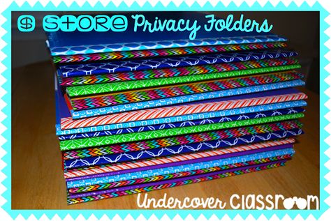 Cut+tri-fold+board+displays+in+half+and+reinforce+with+patterned+duct+tape+to+make+privacy+folders. Privacy Folders, Classroom Diy, Classroom Hacks, Class Organization, Display Boards, 3rd Grade Classroom, Class Management, Diy Classroom, Beginning Of The School Year