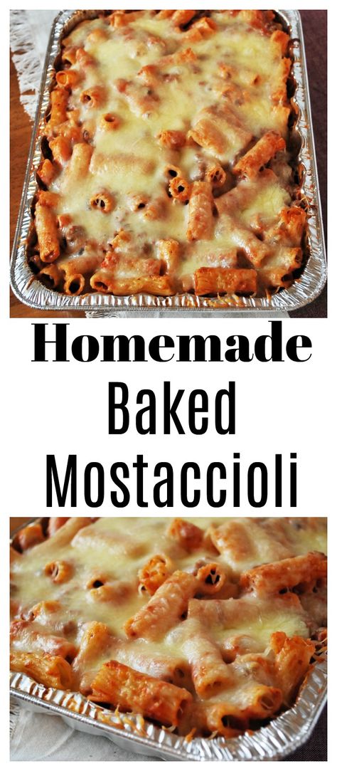 Homemade Baked Mostaccioli Homemade Mostaccioli Recipe, Mastacholli Recipe, Best Mostaccioli Recipe, Pasta Bakes Recipes, Baked Mostaccioli Recipe, Baked Mostaccioli, Easy Comfort Food Dinners, Best Beef Recipes, Birthday Night