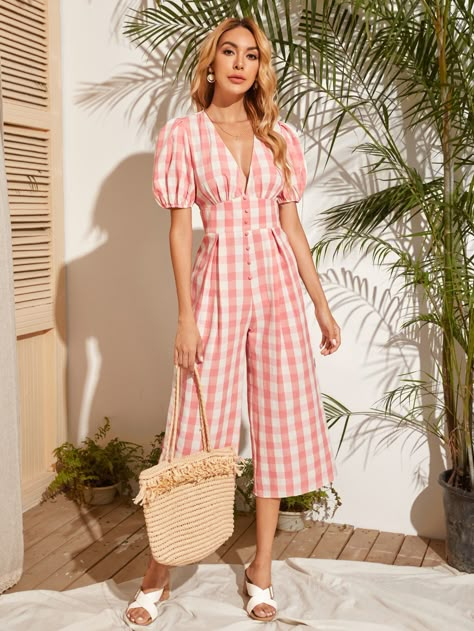 Boho Style Jumpsuit, Plaid Jumpsuit, Style Parisienne, Fashion Tops Blouse, Designer Jumpsuits, Indian Fashion Dresses, Vestido Casual, Jumpsuit Fashion, Girls Fashion Clothes