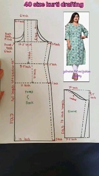 Kurti Drafting Pattern, Kurti Measurement Chart, Kurti Sewing, Churidar Pattern, Kurta Pattern, Tailoring Classes, Pattern Drafting Tutorials, Sewing Patterns Free Women, Sewing Measurements