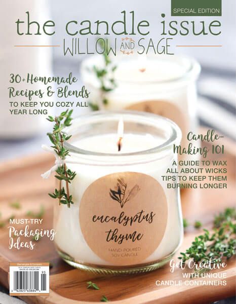 A Sneak Peek of The Candle Issue - Willow and Sage Magazine Homemade Fall Candles, Unique Candle Containers, Candle Making Instructions, Candle Making For Beginners, Willow And Sage, Eucalyptus Candle, Long Candles, Candle Projects, Candle Making Business