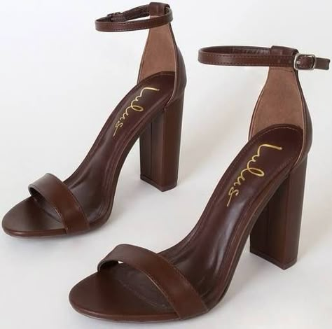 Prom Shoes Brown, Brown Bridesmaid Shoes, Brown Heels Aesthetic, Heels Hoco, Dark Brown Heels, Brown Pumps Heels, High Hill Shoes, Hoco Shoes, Club Vibes