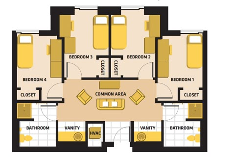 Dorm Floor plans Dorm Suite Layout, Dorm Blueprint, Student Apartment Floor Plan, Dorm House Floor Plan, Dorm Layout Ideas Floor Plans, College Dorm Floor Plan, Student Dormitory Floor Plan, Dormitory Floor Plan, College Floor Plan