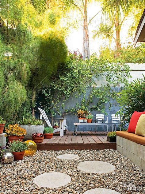 Outdoor Room,Better Homes and Gardens Small Backyard Decks, Wedding Backyard Ideas, Outdoor Deck Decorating, Concrete Patios, Gravel Patio, Wooden Deck, Backyard Seating, Wedding Backyard, Deck Designs Backyard