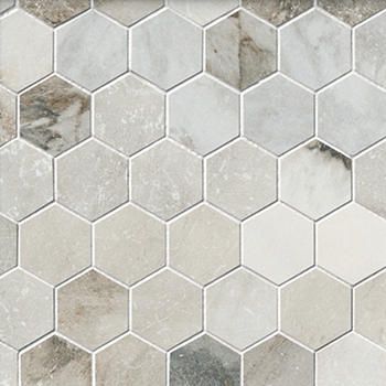 Grey Bathroom Floor, Hexagon Tile Bathroom, Sedona Home, Gray Hex, Guest Bedroom Bathroom, Transition Flooring, Kids Bathrooms, Beautiful Backsplash, Grey Bathroom Tiles