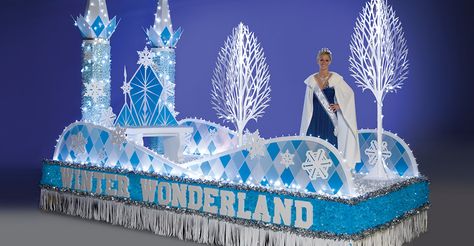 10 Winter and Holiday Parade Float Theme Ideas - Parade Float Supplies Now Frozen Parade Float, Winter Parade Float, Holiday Parade Floats, Parade Float Diy, Parade Float Theme, Parade Float Ideas, Parade Float Decorations, Homecoming Floats, Parade Float Supplies