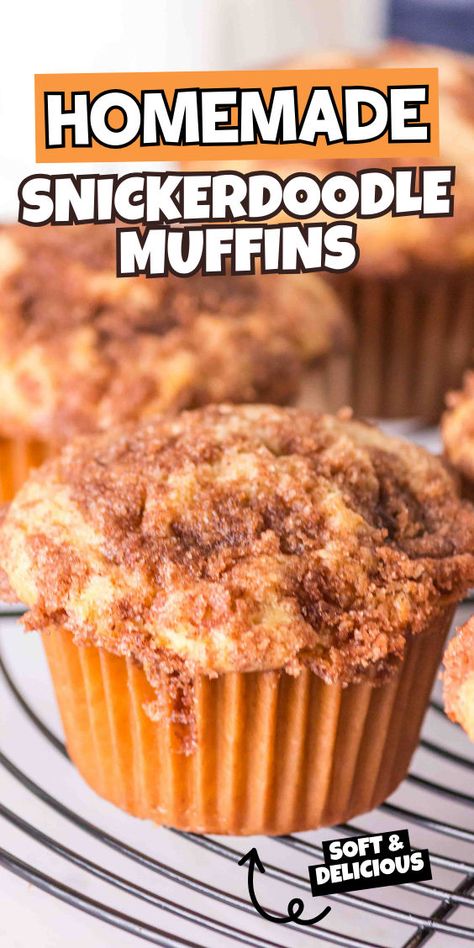 Delicious snickerdoodle muffin recipe Snickerdoodle Muffins Recipe, Muffin Top Recipes, Snickerdoodle Muffins, Moist Muffins, Special Breakfast, Snickerdoodle Recipe, Homemade Bread Recipes Easy, Snickerdoodle Cookies, Simple Family Meals