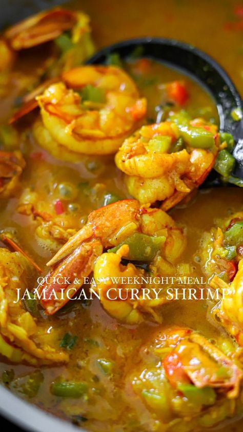 Jamaican Curry Shrimp - The Seasoned Skillet Jamaican Shrimp, Spiced Shrimp, Shrimp Curry, Seafood Dish Recipes, Jamaican Curry, Jamaican Cuisine, Jamaican Dishes, Shrimp Recipes For Dinner, Curry Shrimp