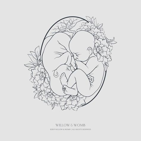 Willow & Womb Artistry on Instagram: “"You were born together, and together you shall be forevermore but let there be spaces in your togetherness. And let the winds of the…” Twin Drawing, Twins Drawing, Twins Line Art, Twins Painting, Twins Tattoo Ideas, Twins In Womb Art, Baby In Womb Drawing, Mothers Womb Art, Baby In The Womb Image