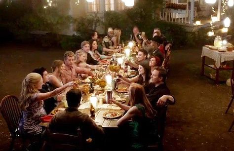 S7 E10 Thanksgiving Dinner By Sookie's True Blood Party, Fantasy Tv Series, Hbo Tv Shows, True Blood Series, Blood Photos, Sookie Stackhouse, The Importance Of Family, Vampire Shows, Contemporary Issues