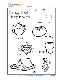 Things That Begin With T - Alphabet Printables T Is For Worksheet, T Letter Worksheet, T Worksheets Preschool, Letter T Worksheets For Preschool, Letter T Activities For Preschool, Letter T Worksheet, Kids Bible Study Activities, Letter T Words, T Worksheet