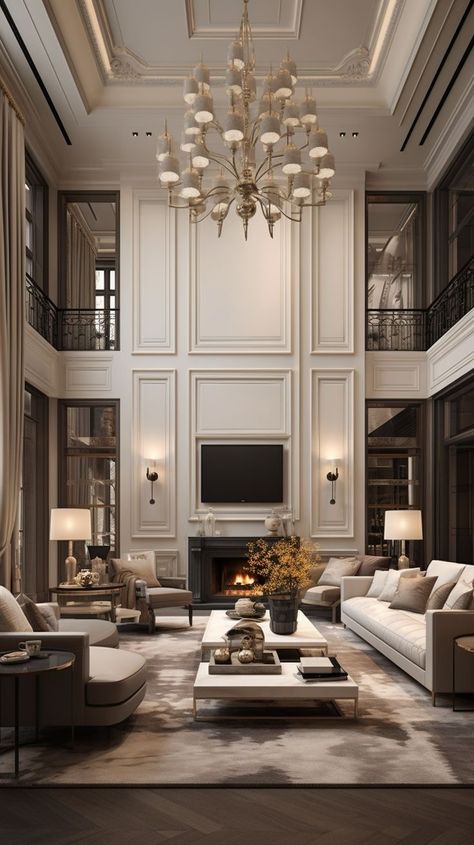 Classic Living Room Interior Design, Neoclassical Interior Design, Mansion Living Room, Mansion Living, Neoclassical Interior, Luxury Living Room Design, American House, Classic Interior Design, Classic Living Room