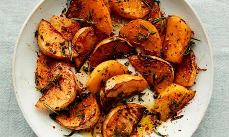 Anna Jones’s maple and black pepper roast swede: this is one sumptuous side dish. Failsafe Recipes, Swede Recipes, Anna Jones Recipes, Maple Chili, Winter Plates, Starchy Sides, Vegan Plate, Anna Jones, Veggie Dinner