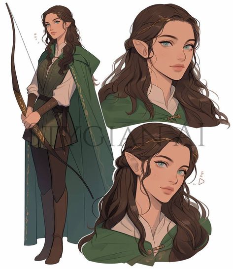 Half Elf Cleric Female Dnd, Dnd Half Elf, Half Elf Dnd, Half Elf Ranger, Dnd Cleric, Elf Ranger, Half Elf, Wood Elf, Star Wars Rpg