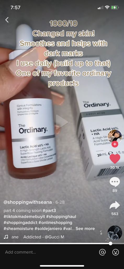 Lactic Acid The Ordinary, Skincare Dry Skin, The Ordinary Lactic Acid, Eye Ideas, Beauty Self Care, Acne Skincare, Skincare Essentials, Small Tray, Hygiene Products