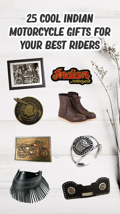 From the best motorcycle accessories and memorabilia to cool Indian motorcycle jackets and boots, we have gathered them all just for you. Let’s jump to the list! Indian Motorcycle Logo, Indian Motors, Gifts For Your Friends, Biker Accessories, Small Motorcycles, Vintage Indian Motorcycles, Best Motorcycle, Motorcycle Logo, Motorcycle Gifts