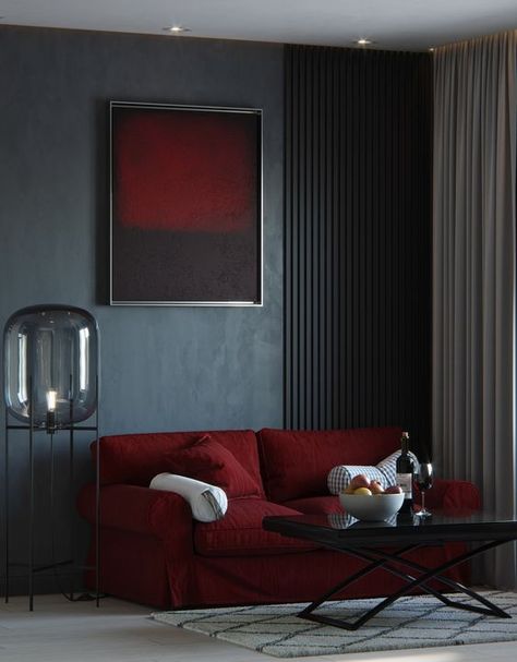 Grey And Burgundy Living Room Ideas Grey And Burgundy Living Room, Burgundy Living Room Ideas, Grey And Red Living Room, Red Furniture Living Room, Red Sofa Living, Red Sofa Living Room, Red Couch Living Room, Burgundy Background Aesthetic, Burgundy Living Room