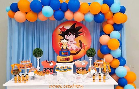 Dragon Ball Z Baby Shower Cartoon Happy Birthday, Goku Birthday, Dragon Baby Shower, Dragon Birthday Parties, Ball Birthday Parties, Luau Birthday Party, Boy Birthday Party Themes, Baby Elefant, Dragon Birthday