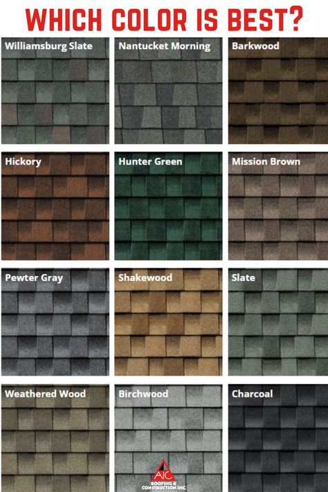 Exterior Paint Colors For House With Weathered Wood Roof, Roof Shingle Colors For White House, Houses With Dark Brown Roofs, Multi Colored Roof Shingles, Shingle Colors With Brick, Gaf Charcoal Roof Shingles, Roof Colors For Tan House, Siding And Roofing Color Combinations, Shake Siding Exterior Accent