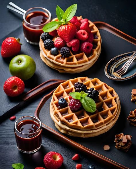 Waffle Art, Waffles Photography, Waffles Breakfast, Food Calorie Chart, Famous Recipes, Breakfast Lovers, Food Fantasy, Beautiful Food Photography, Famous Recipe