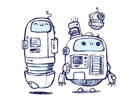 Scribbly Robot Frands Robots Art Drawing, Robot Design Sketch, Robot Sketch, Cute Robot, Robot Cartoon, Robot Illustration, Cool Robots, Arte Robot, Affinity Photo