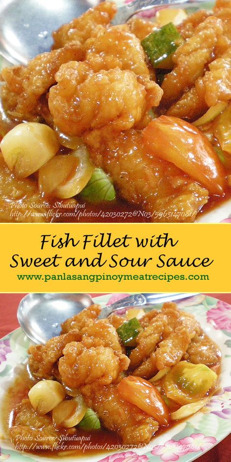 Fish Fillet with Sweet and Sour Sauce http://www.panlasangpinoymeatrecipes.com/fish-fillet-sweet-sour-sauce.htm #SweetSour #FishFillet Sweet And Sour Fish Fillet, Sweet And Sour Fish Recipe, Sweet And Sour Fish, Pork Cooking Temperature, Fish Fillet Recipe, Spaghetti With Ground Beef, Sweet And Sour Sauces, Ground Beef Pasta, Filipino Foods