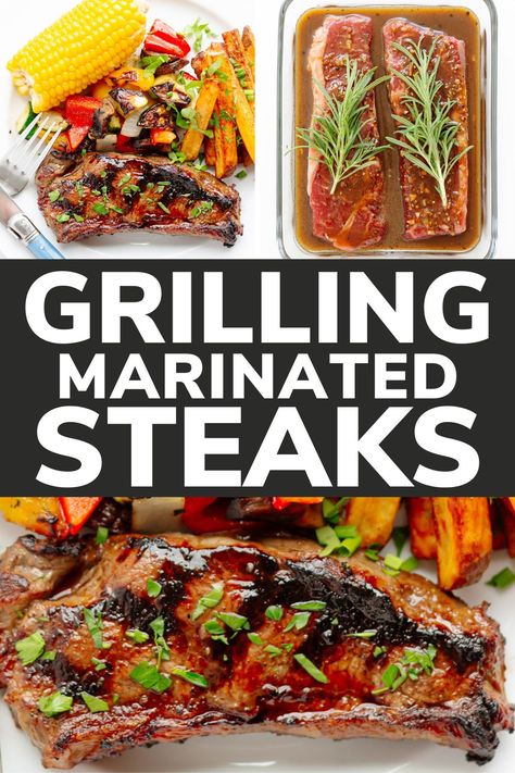 Looking for something delicious to throw on the BBQ? Try grilling marinated steaks - they're always a hit! Easy to prepare, tender, juicy and incredibly tasty! These are perfect for BBQ season and includes tips for grilling the perfect steak too! | www.mapleandmango.com Bbq Steak Recipes, Grilling Steaks, Grilling The Perfect Steak, Breaded Steak, Grilled Steaks, The Perfect Steak, Leftover Steak, Bbq Steak, Grilled Steak Recipes