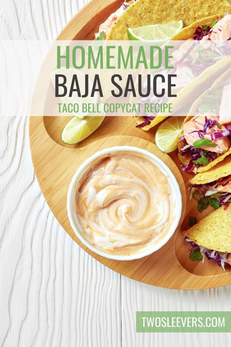 Baja Sauce is a creamy, flavorful sauce that has become a popular topping for tacos, burritos, and other Mexican-inspired dishes. If you love the taste of Baja sauce and want to try making it at home, I have just the recipe for you! Copycat Taco Bell Baja Sauce, Easy Baja Sauce, Taquitos Sauce Recipe, Baja Sauce Taco Bell, Creamy Burrito Sauce, Taco Dipping Sauce Recipe, Mexican Dipping Sauce Recipes, Sauce For Beef Tacos, Sonic Baja Sauce Recipe