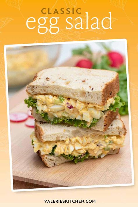 This Classic Egg Salad recipe makes the best egg salad sandwiches! It is simple, uncomplicated and always delicious. Japanese Egg Sandwich Recipe, Japanese Egg Sandwich, The Best Egg Salad, Lunch Sandwich Recipes, Gourmet Burgers Recipes, Egg Salad Recipe Easy, Classic Egg Salad Recipe, Egg Sandwich Recipe, Grapefruit Salad