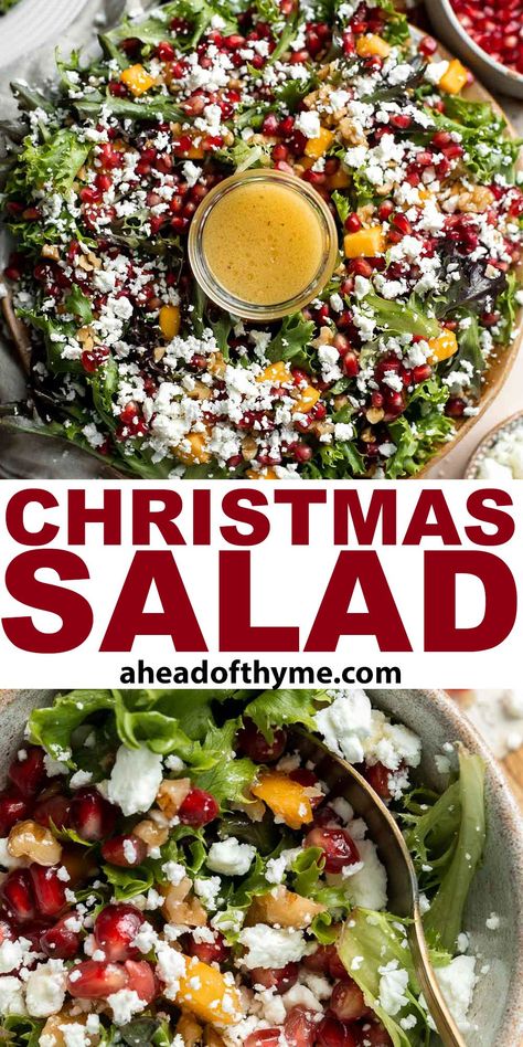 Budget Friendly Dinner Recipes, Christmas Appetizer Recipes, Christmas Salad Recipes, Christmas Salad, Holiday Salads, Mustard Vinaigrette, Dinner Recipes Ideas, Honey Mustard Vinaigrette, Christmas Salads