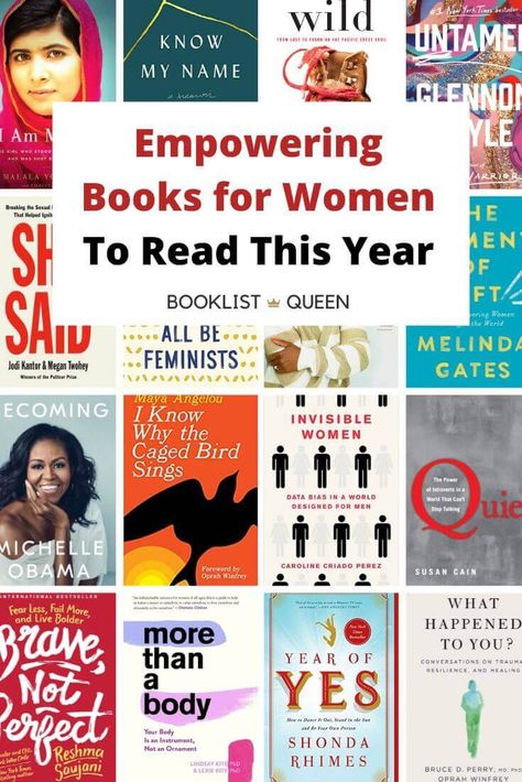 Uplifting Books For Women, Strong Woman Books, Strong Women Books, Best Self Help Books For Women, Empowering Books For Women, Books On Confidence For Women, Empowering Books For Women Reading Lists, Feminism Books Reading Lists, Books About Women