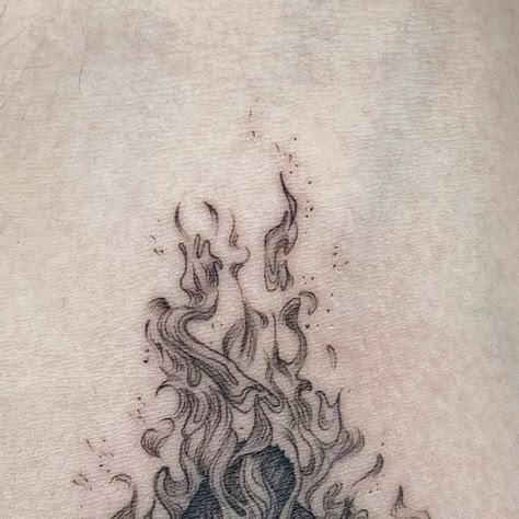 Pillar Of Cloud And Fire Tattoo, Fire Woman Drawing, Black And White Flame Tattoo, Fineline Flame Tattoo, Fire Shoulder Tattoo, Black And Grey Fire Tattoo, Burning Flowers Tattoo, Wind And Fire Tattoo, Abstract Flame Tattoo