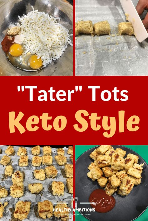 Keto Tots, Keto Cauliflower Tots, Cauliflower Tots, Tater Tot Recipes, Recipes Cauliflower, Keto Sides, Keto Side, Sides Recipes, Keto Friendly Desserts