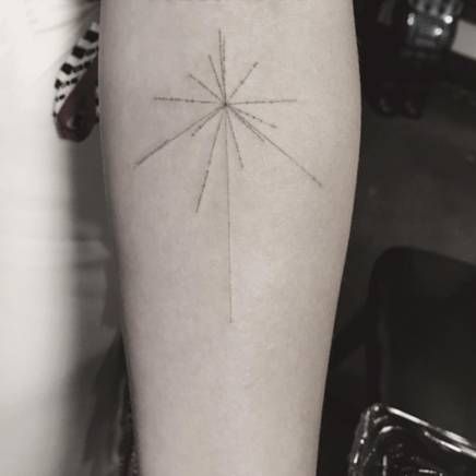 Sophia Bush's tattoo of a piece of the Golden Record Golden Record Tattoo, Tattoo Designs Men Minimalist, Pulsar Map Tattoo, Multiverse Tattoo, Carl Sagan Tattoo, Sophia Tattoo, Women Minimalist Tattoo, Voyager Tattoo, Nasa Tattoo