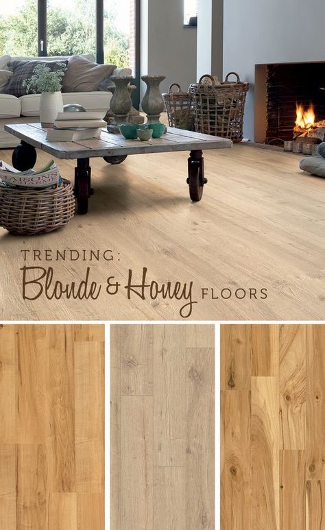 Blonde and honey wood flooring. The house has blonde wood in between left and middle colours. Walls currently white. Blonde Floors, Blonde Flooring, Flooring Texture, Wood Floor Kitchen, Floor Stain, Room Brown, Brown Floors, Blonde Wood, Salon Suites