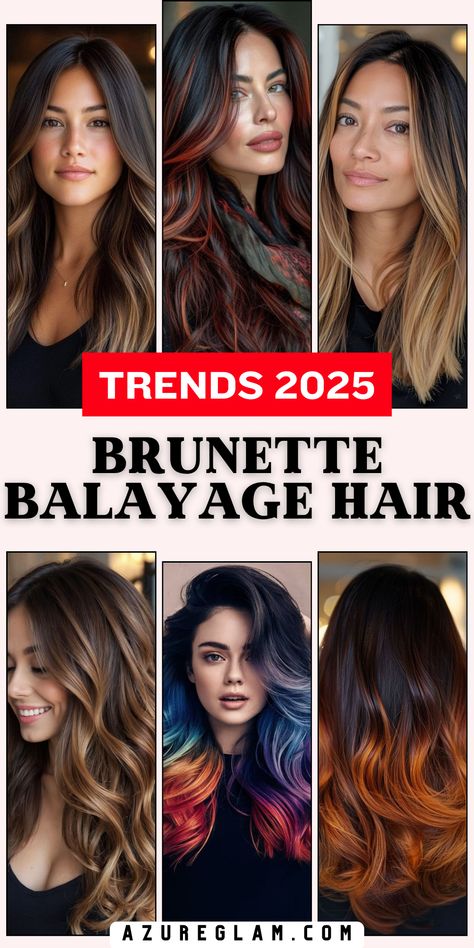 Transform your hair in 2025 with 19 brunette balayage ideas featuring caramel chocolate and ashy blonde highlights. These designs include short, sleek bobs, medium-length cuts, and shoulder-length layers for a range of versatile styles. Perfect for brunettes, these balayage looks add depth with dark roots and brightness with honey tones. Caramel Brownie Hair Color Balayage, Deep Caramel Balayage, Hair Inspiration Color Balayage, Dark Brown With Cool Tone Highlights, Burnett Baylage Fall, Mocha Caramel Balayage, Baylage Hair 2024 Brunette, Brunette Hair With Color Highlights, Balayage Hair Bangs