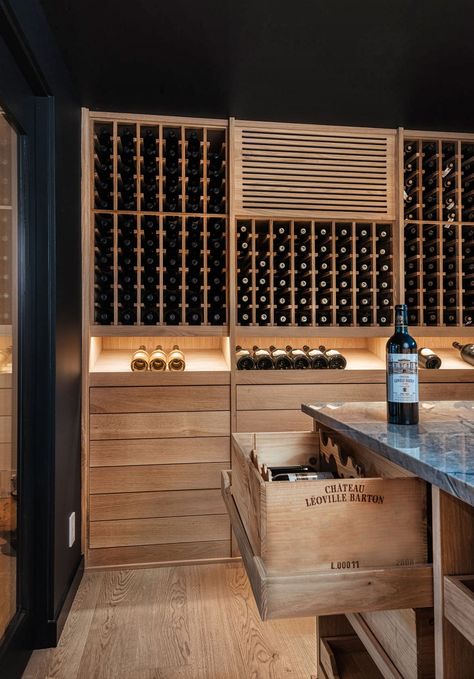 Wine Cellar Underground, Modern Wine Cellar Design, Wine Room Ideas In House, Bourbon Storage, Wine Cellars Ideas, Winery Interior, Wine Cellar Closet, Basement Cellar, Cellar Inspiration