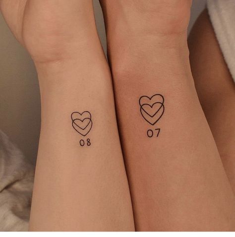 Pair Tattoos, Maching Tattoos, Small Sister Tattoos, Cute Matching Tattoos, Matching Friend Tattoos, Small Matching Tattoos, Bestie Tattoo, Matching Sister Tattoos, Small Girl Tattoos