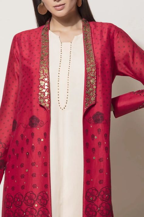 Plain Suits, Kurti With Jacket, Drape Pants, Kurta Set For Women, Kurta Dress, Coord Set, Kurta Designs Women, Designer Party Wear Dresses, Silk Jacket